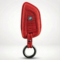 BMW Alcantara suede key fob cover in red