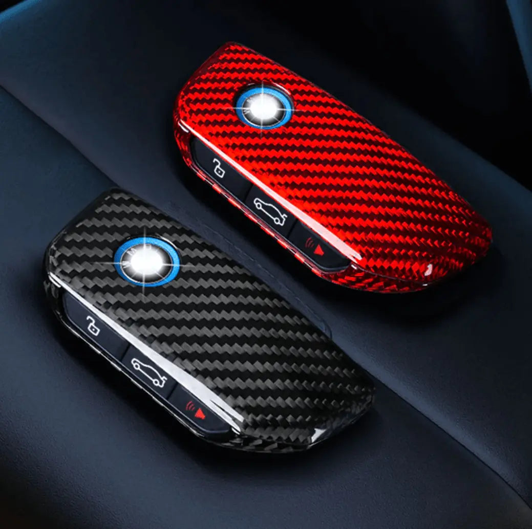 BMW carbon fiber key fob cover, view 3