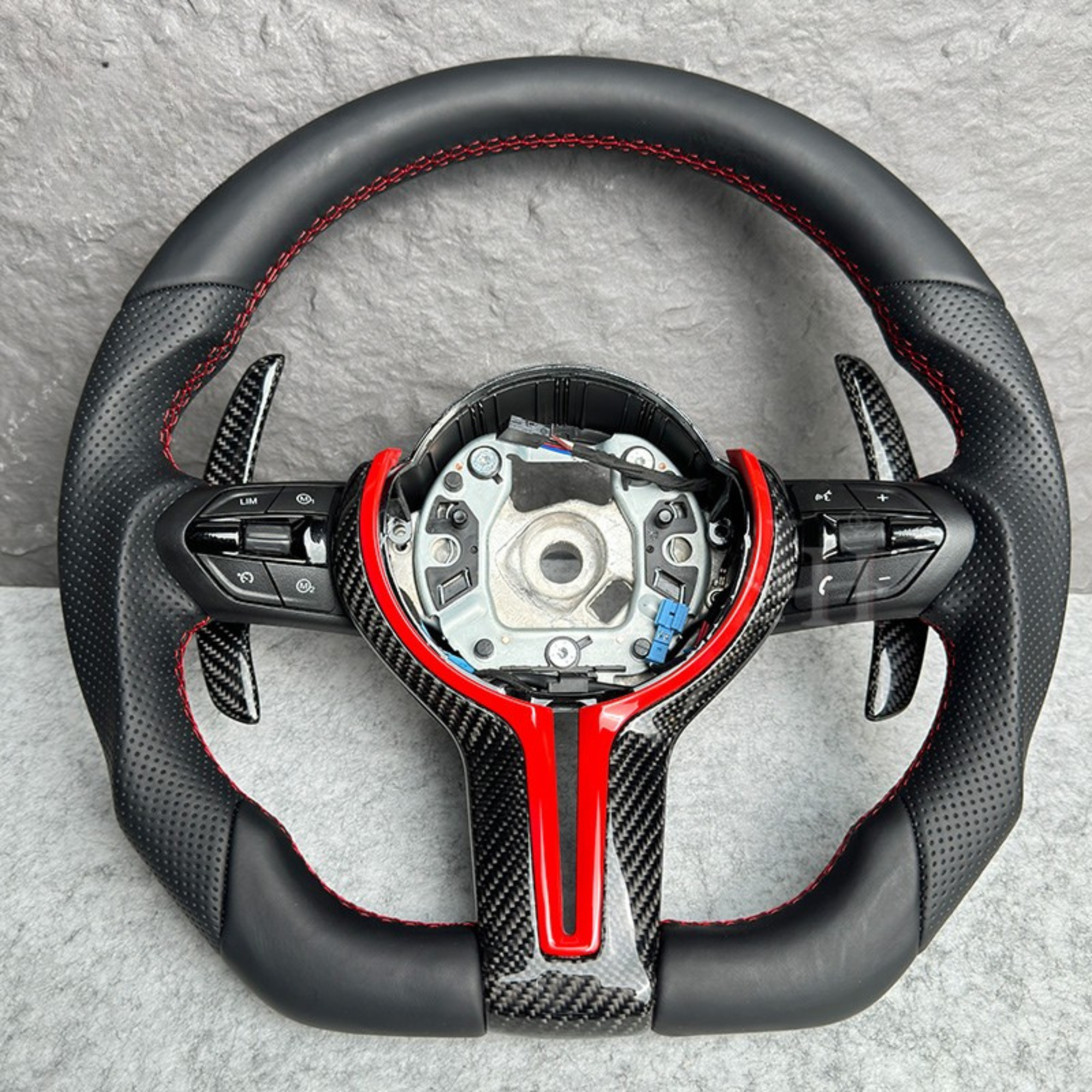 BMW Flat Bottom Carbon Fiber Steering Wheel – Sporty and Ergonomic Design