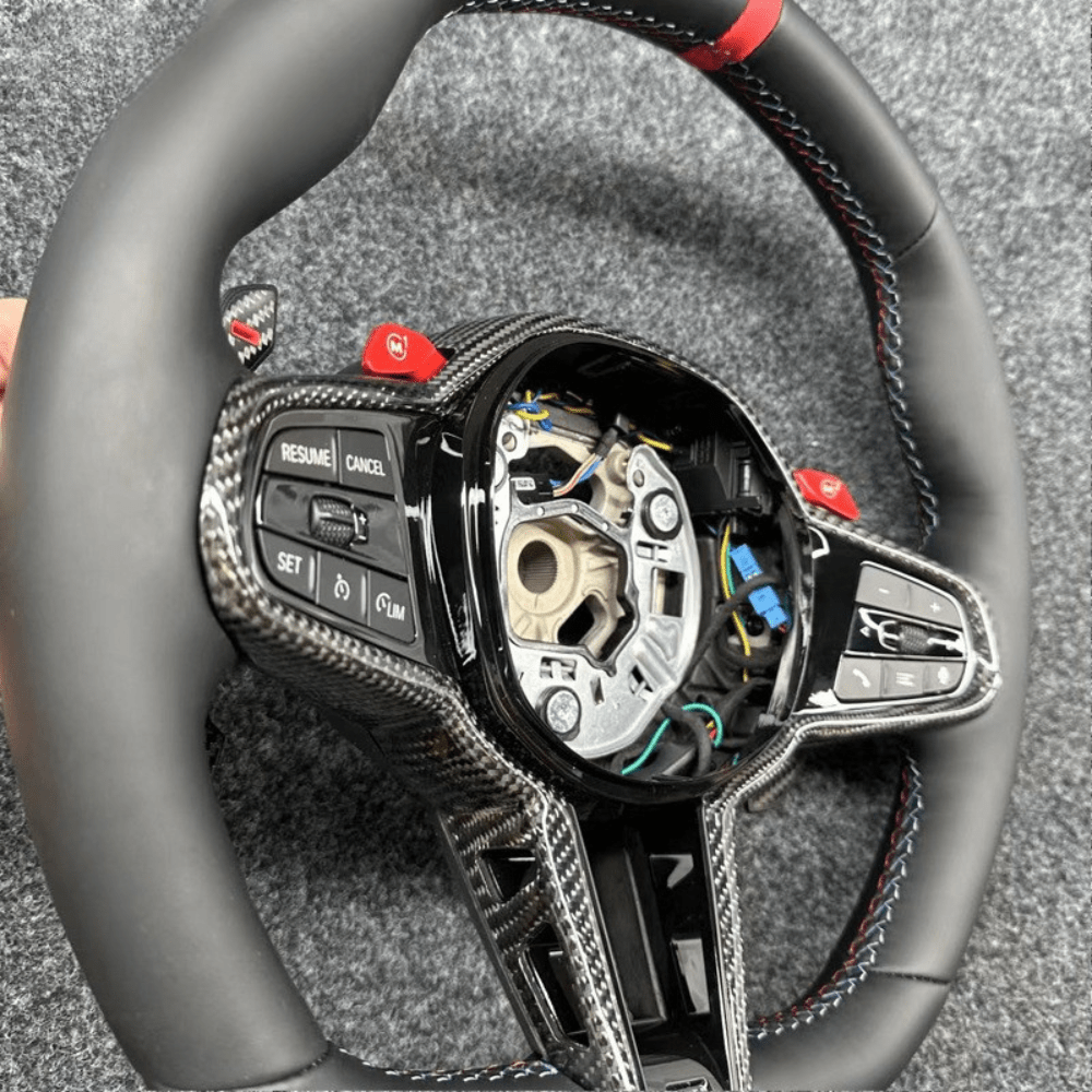 BMW CS - Style Steering Wheel | F & G Chassis | Leather + Carbon Look - Jonparts