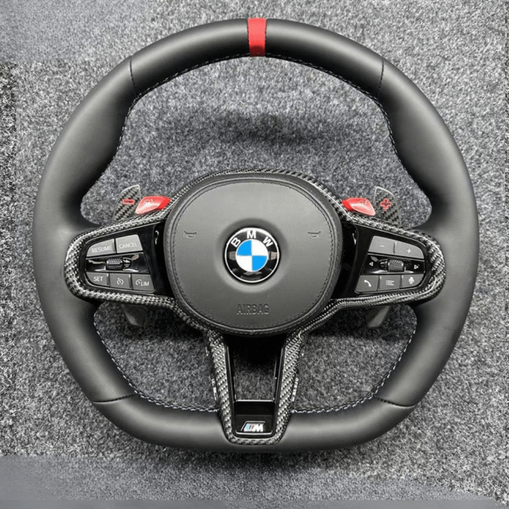 BMW CS - Style Steering Wheel | F & G Chassis | Leather + Carbon Look - Jonparts