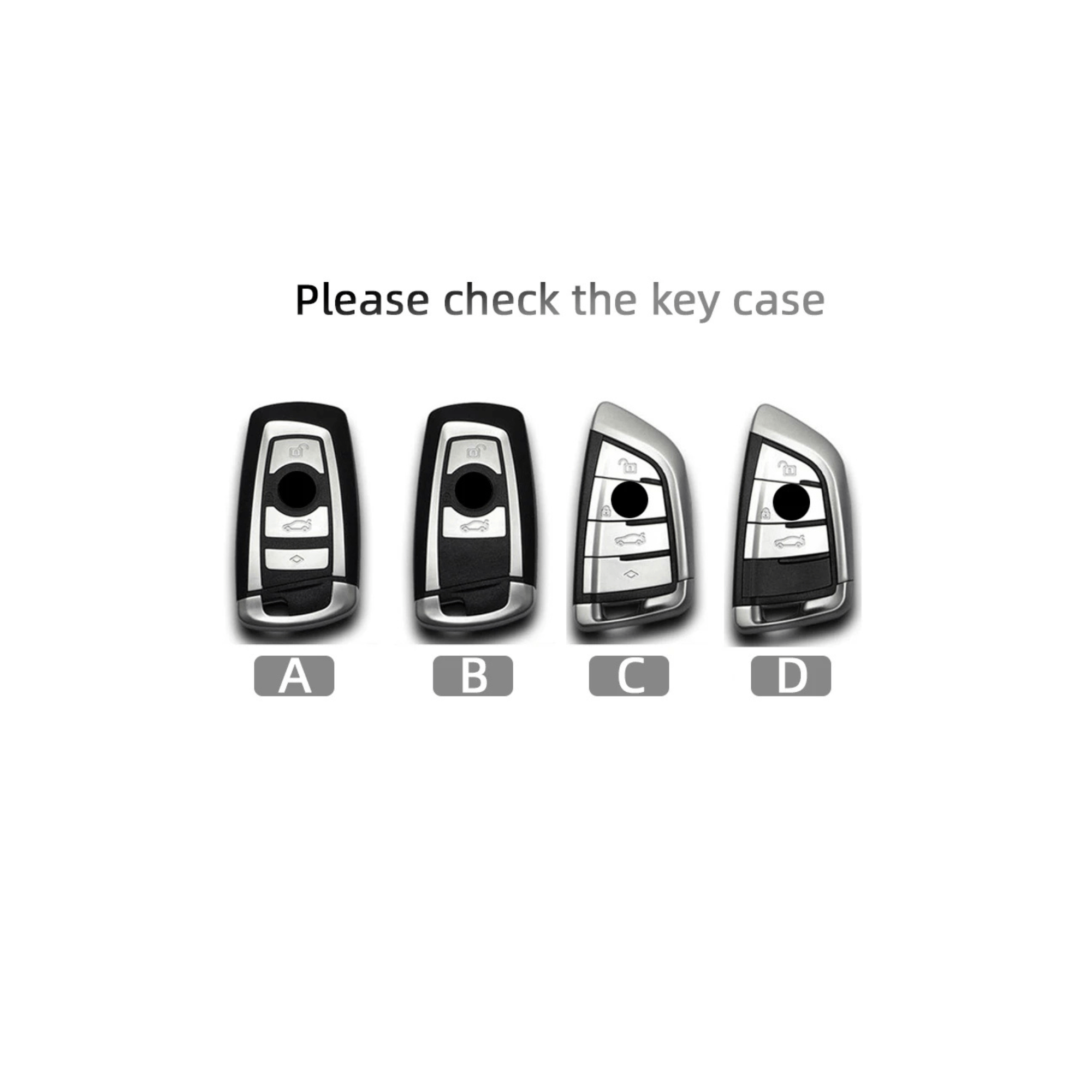 BMW key fob compatibility chart to assist customers in selecting the correct Alcantara key cover for their BMW models.