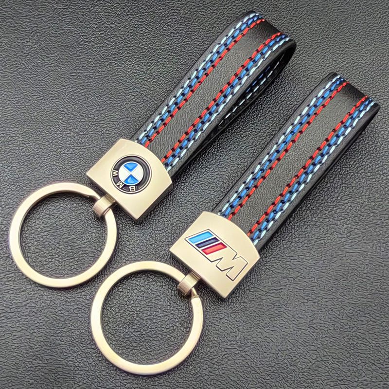 Luxury BMW M Performance leather keychain – stylish & durable