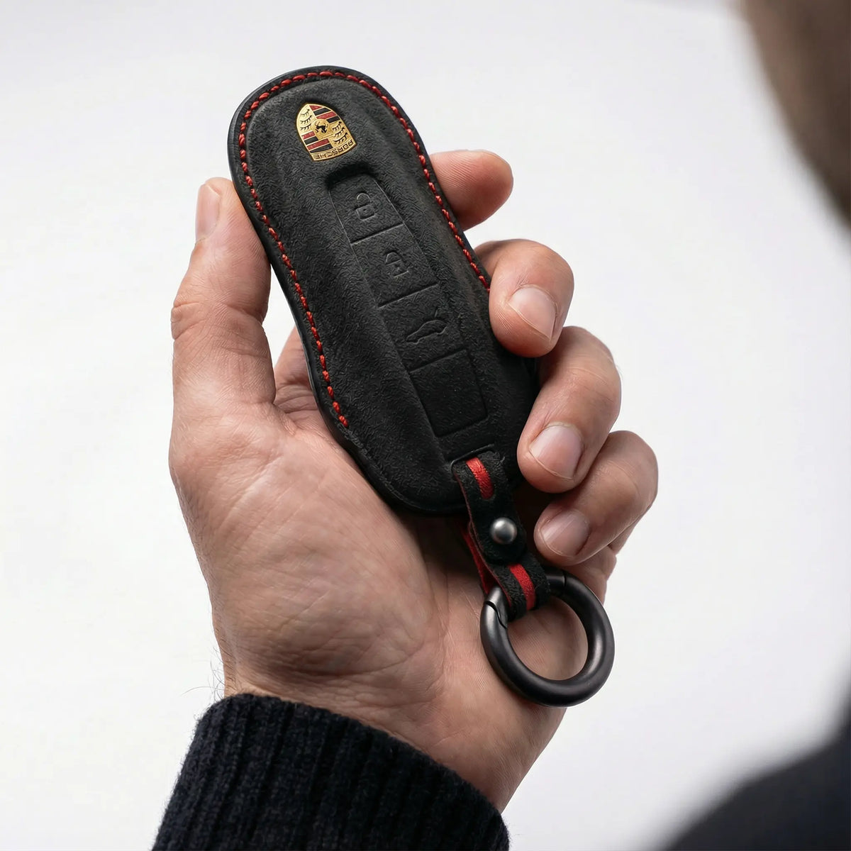 Porsche Alcantara suede key fob cover, view 7