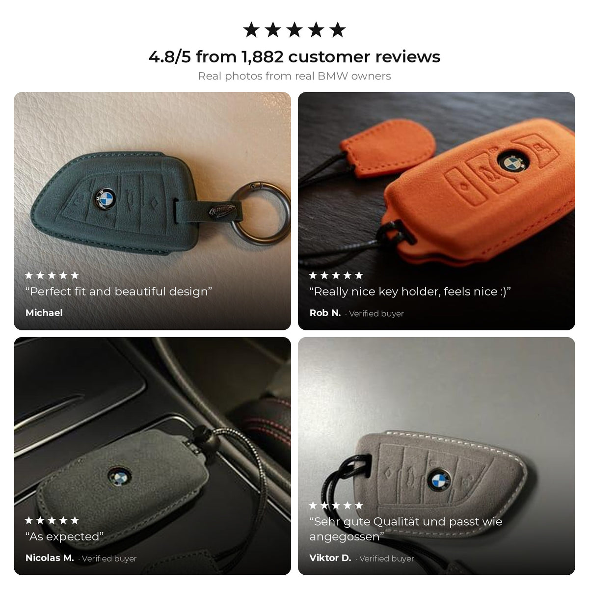Real customer photos and reviews - BMW key cover