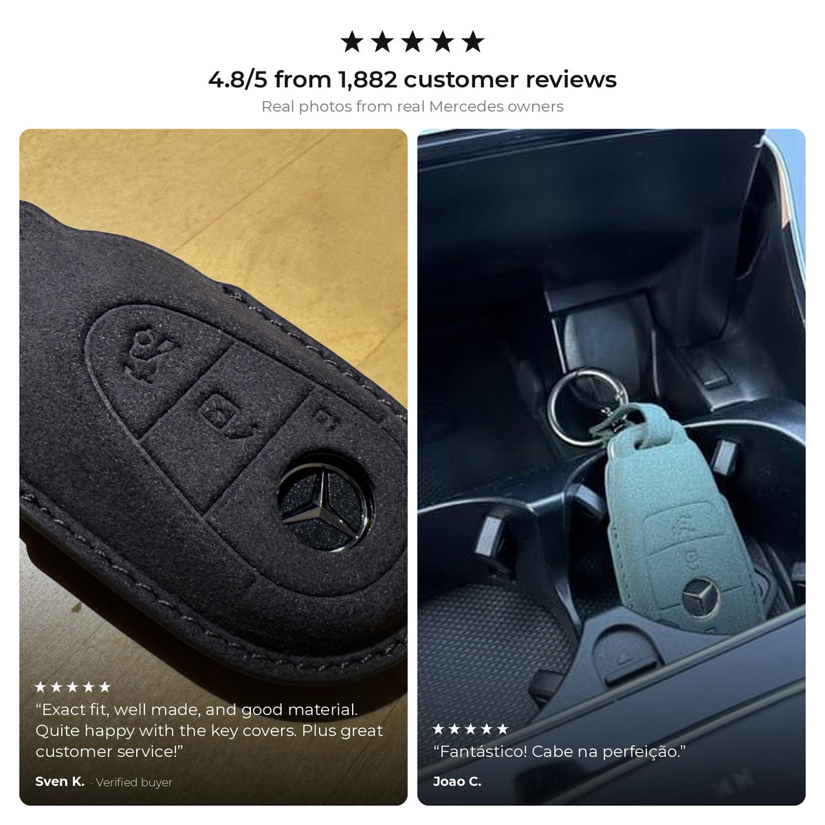 Real customer photos and reviews - Mercedes key cover