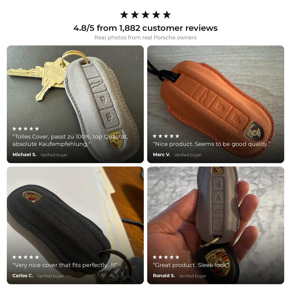Real customer photos and reviews - Porsche key cover