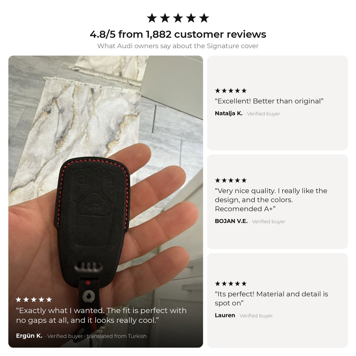 Real customer reviews - Audi Signature key cover