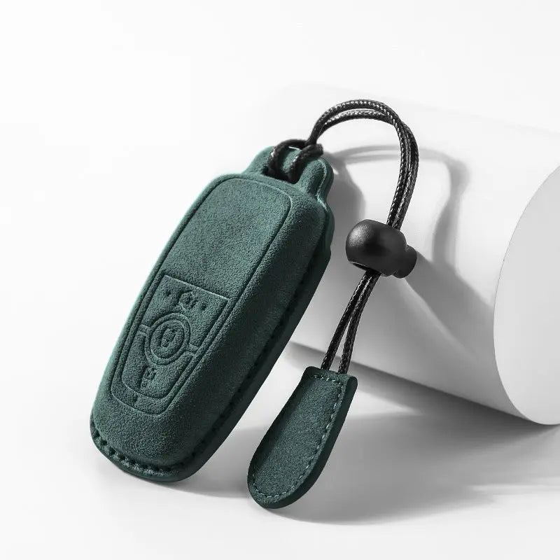 Ford Alcantara suede key fob cover in green