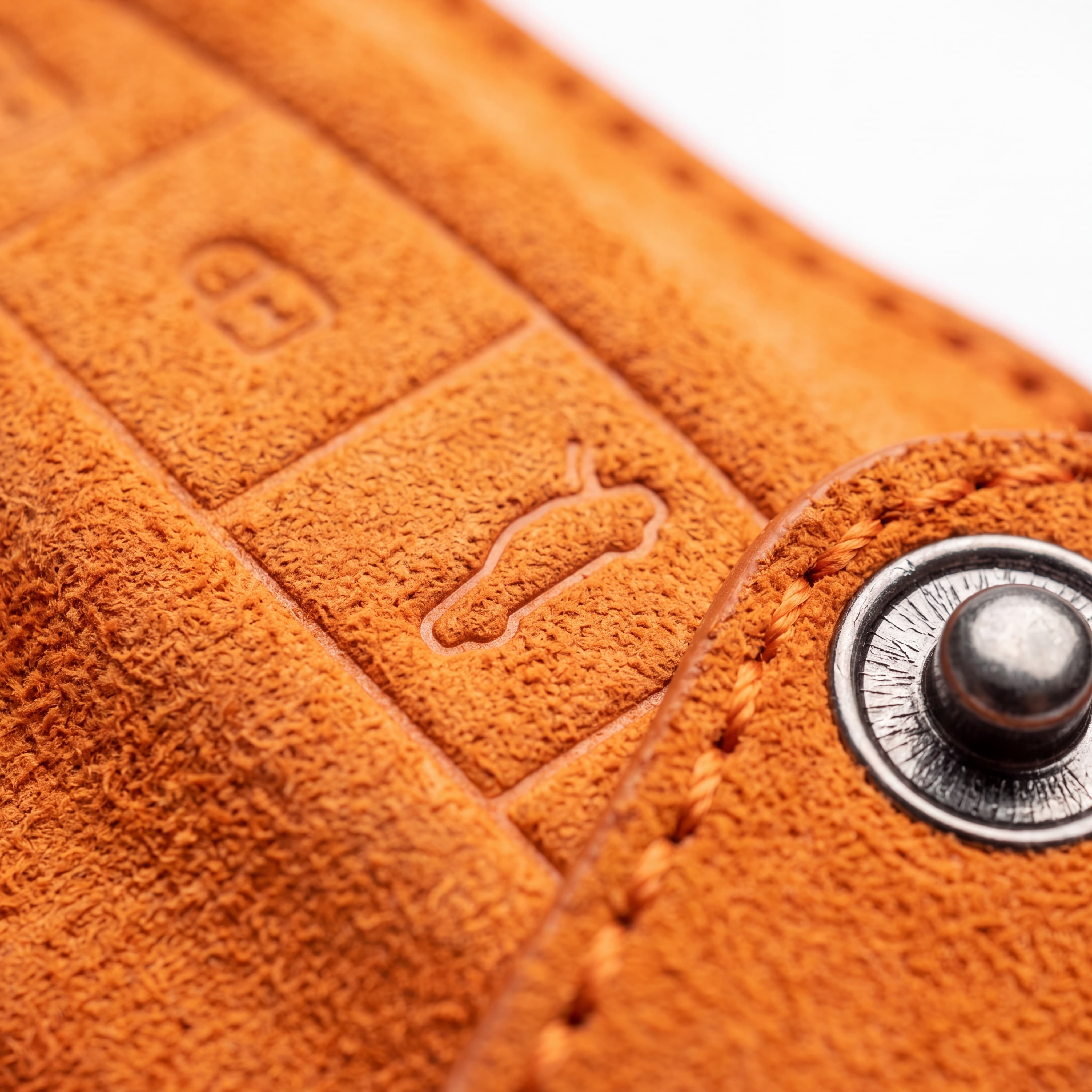 Porsche Key Cover - Orange Alcantara