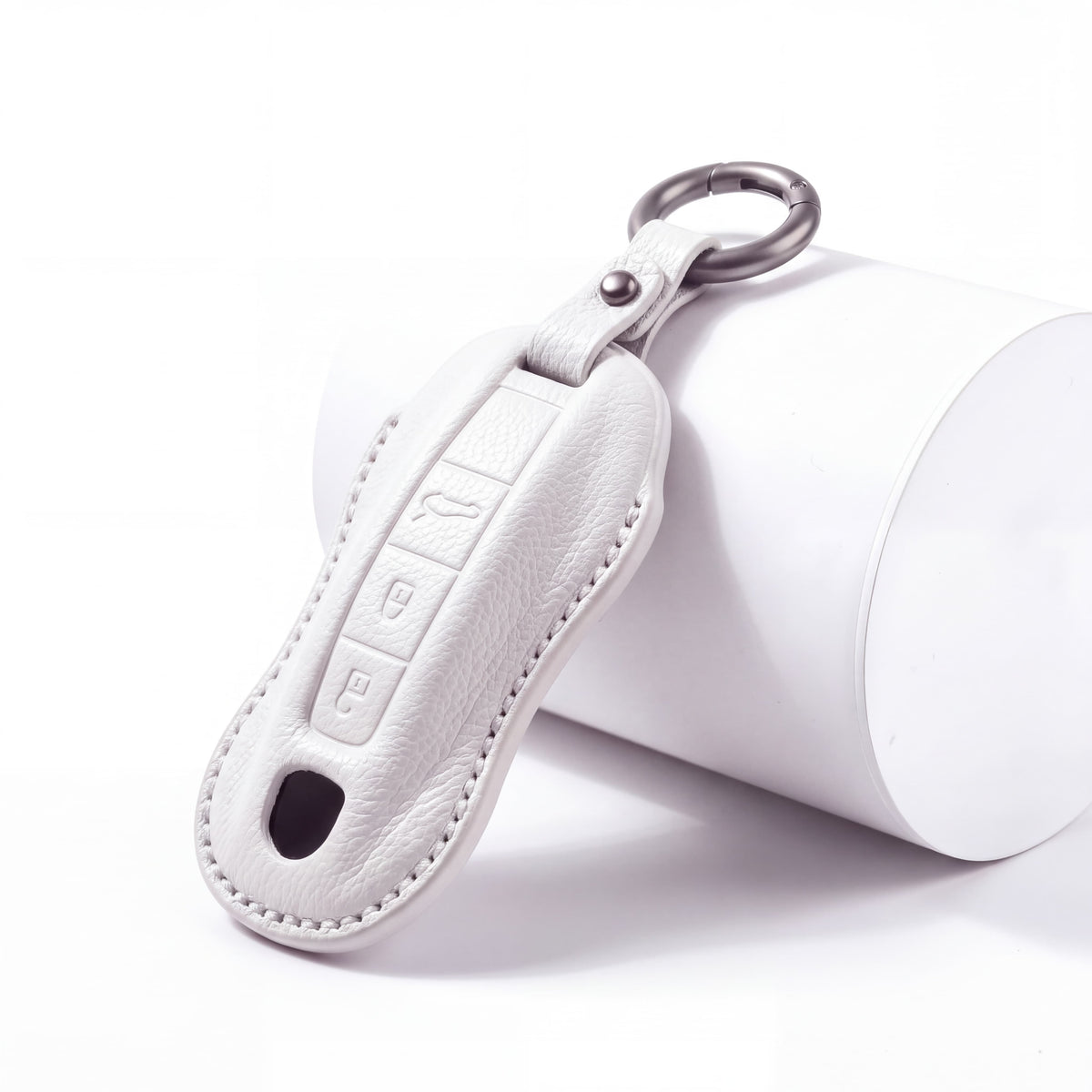 Porsche leather key fob cover in white