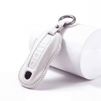 Porsche leather key fob cover in white