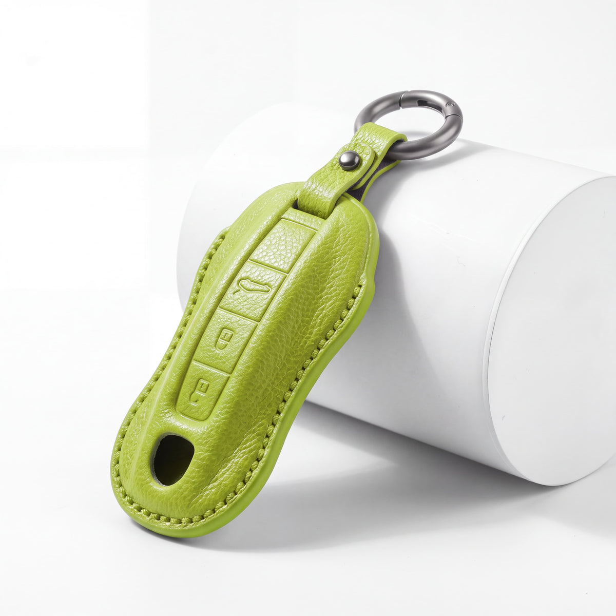 Porsche leather key fob cover in lime