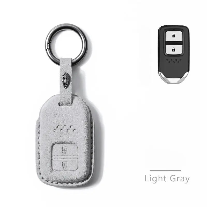 Honda Alcantara suede key fob cover in light grey