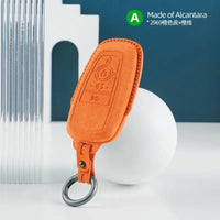 Ford Alcantara suede key fob cover in orange