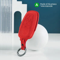 Ford Alcantara suede key fob cover in red