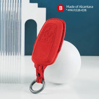 Ford Alcantara suede key fob cover in red