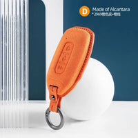 Ford Alcantara suede key fob cover in orange