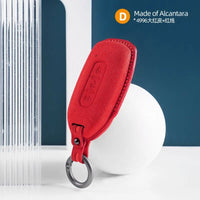 Ford Alcantara suede key fob cover in red