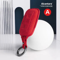 Range Rover Alcantara suede key fob cover in red