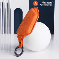 Volkswagen Alcantara suede key fob cover in orange
