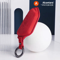 Volkswagen Alcantara suede key fob cover in red