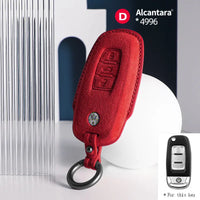 Volkswagen Alcantara suede key fob cover in red
