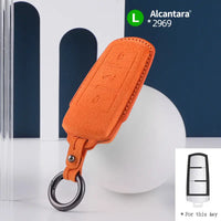 Volkswagen Alcantara suede key fob cover in orange