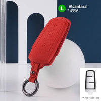 Volkswagen Alcantara suede key fob cover in red