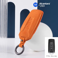 Volkswagen Alcantara suede key fob cover in orange
