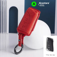 Lexus Alcantara suede key fob cover in red