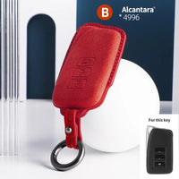 Lexus Alcantara suede key fob cover in red