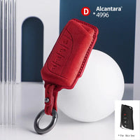 Lexus Alcantara suede key fob cover in red