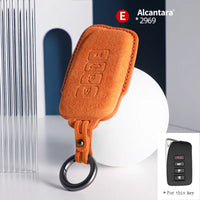 Lexus Alcantara suede key fob cover in orange