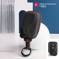 Lexus Alcantara suede key fob cover in black (red stitching)