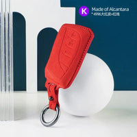 Lexus Alcantara suede key fob cover in red