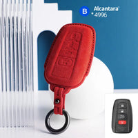 Toyota Alcantara suede key fob cover in red