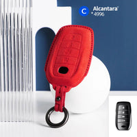 Toyota Alcantara suede key fob cover in red