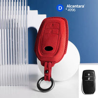 Toyota Alcantara suede key fob cover in red