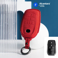 Toyota Alcantara suede key fob cover in red
