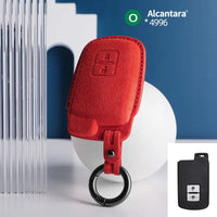 Toyota Alcantara suede key fob cover in red