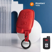 Toyota Alcantara suede key fob cover in red