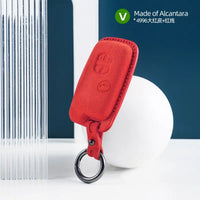 Toyota Alcantara suede key fob cover in red