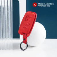 Toyota Alcantara suede key fob cover in red