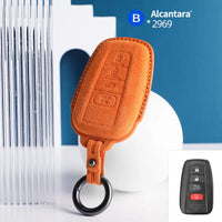 Toyota Alcantara suede key fob cover in orange