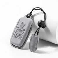Jaguar & Range Rover Alcantara suede key fob cover in light grey, view 2