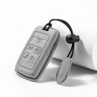 Jaguar & Range Rover Alcantara suede key fob cover in light grey