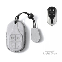 Maserati Alcantara suede key fob cover in light grey