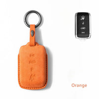 Maserati Alcantara suede key fob cover in orange