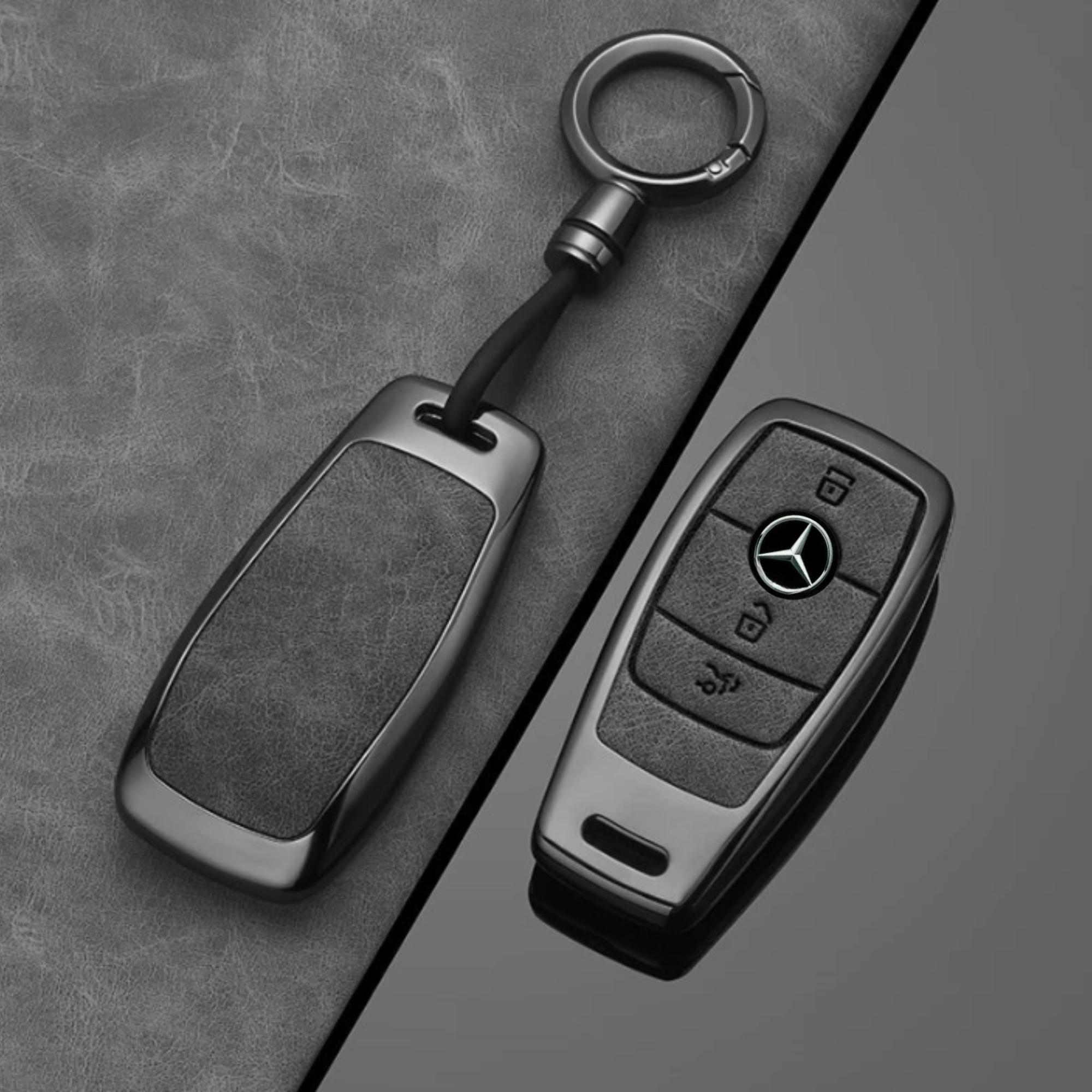 Mercedes-Benz alloy key cover, offering a sleek and durable design to protect your key fob.